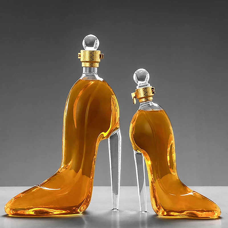 350ml And 700ml High-heeled Shoe Models Red Wine Decanter Empty Bottle, Glass Bottle Thickened Whiskey Decanter