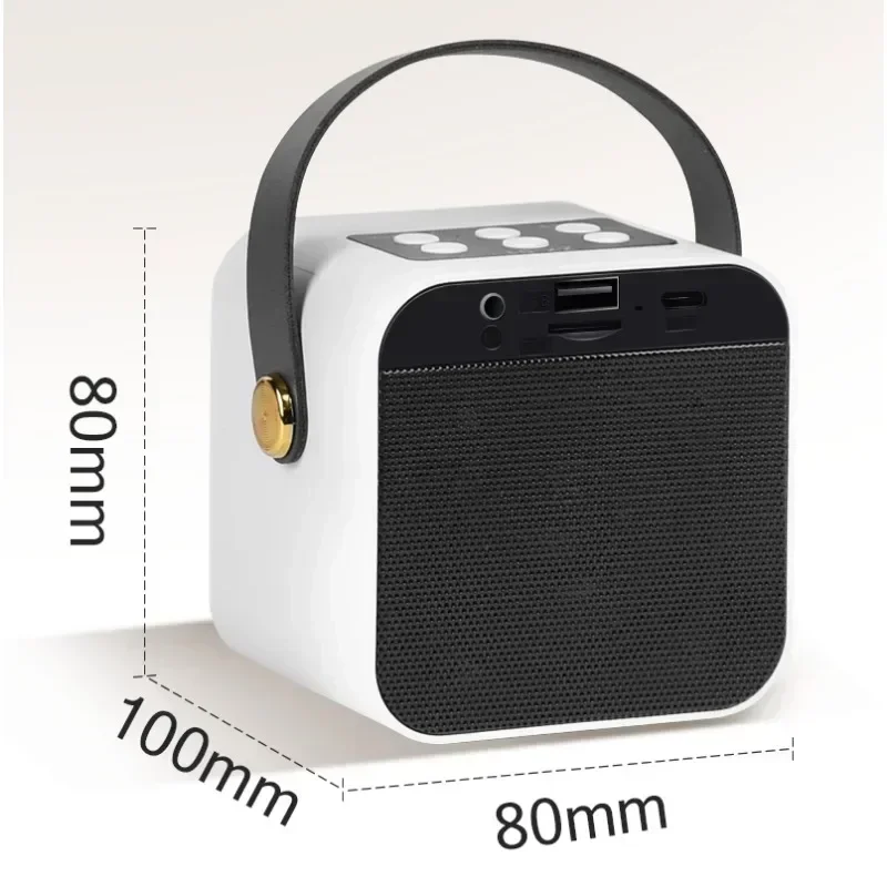 Mini microphone karaoké sans fil, haut-parleurs Bluetooth, woofer extérieur, son de fête, lumières LED portables, caisson de basses, ensemble KTV pour enfants