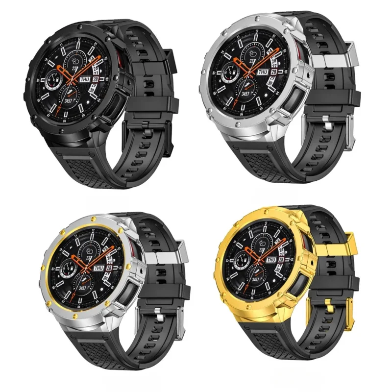 

Корпус из нержавеющей стали, ремешок из ТПУ для Samsung Galaxy Watch 4, 5, 6, спортивный браслет 44 мм