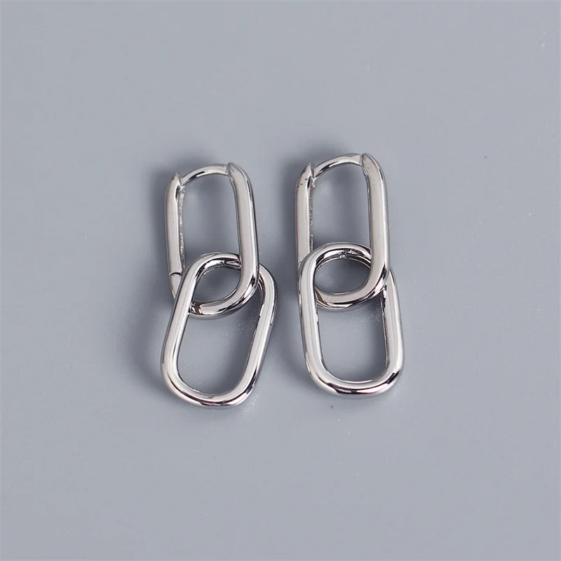 Vintage Gold Color Geometric O-shaped Two Oval Hoop Earrings for Women Female Simple Fashion Detachable Jewelry Gifts Wholesale