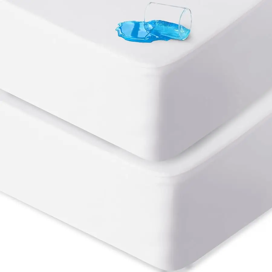 

2 Pack Full Size Mattress Protector Waterproof, Noiseless & Soft Co erage Mattress Co er Fitted Sheets with Deep Pocket up to 14