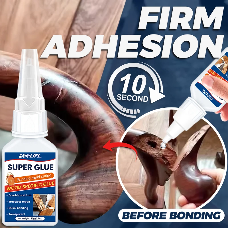 20g adhesivo transparente para la reparación de muebles - adhesivo súper instantáneo, pegamento pesado, adecuado para proyectos de madera de bricolaje