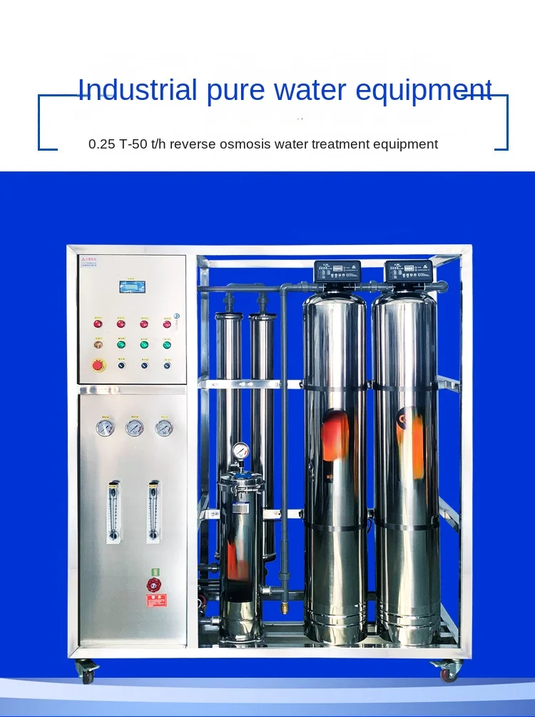 Large Stainless Steel Reverse Osmosis Water Treatment Equipment Pure Water Deionized Ro Food Grade Industrial Water Purifier