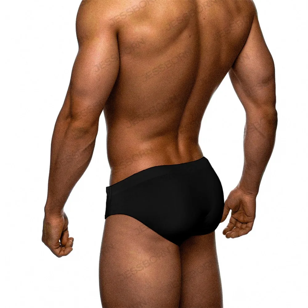 New Men's unilateral zipper cup swimming trunks side full open swimming trunks solid color low waist hot spring shorts 10127zb