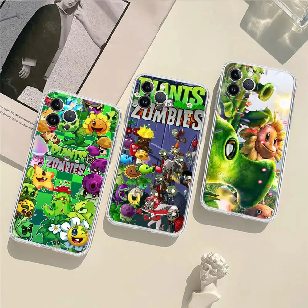 P-rośliny Vs Z-zombie silikonowe etui na telefon do iphone 15 14 13 12 11 Pro Mini XS MAX 8 7 6 Plus X XS XR etui