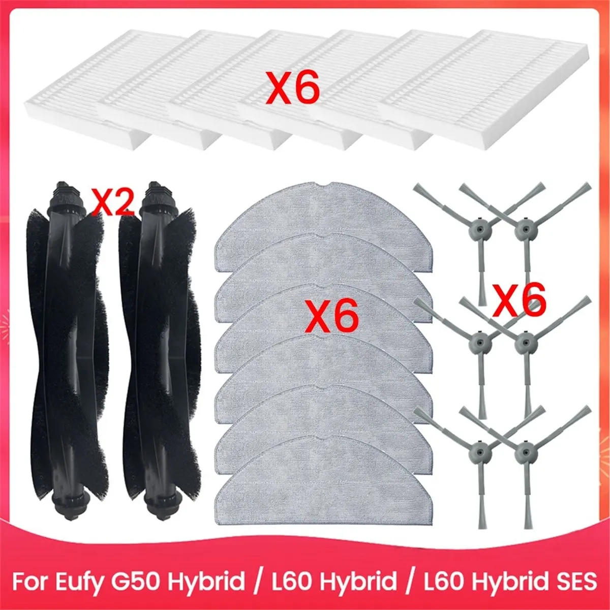 

20PCS Brush Filter Dust Bag Mop Cloth Kit for G50 Hybrid L60 Hybrid L60 Hybrid Vacuum Cleaner Replacement Parts [Zhenyi-TFBC]