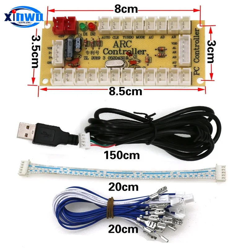 Zero Delay Arcade Joystick Diy Kit Usb Board For Pc Raspberry Pi Game Machine Controller Chrome Illuminated Button Coin Switch