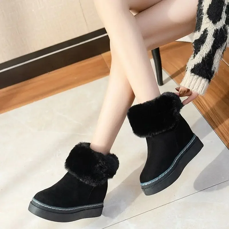 Plus Warm Woman Shoes New In Platform Chunky Comfortable and Elegant Snow Boots for Women Large Size Boot Spring 2024 Rock Sale