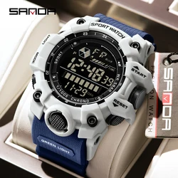 SANDA 6229 Luxury Fashion Men's Electronic Watch Multi functional Sports Waterproof Night Light Timing Men's Electronic Watch