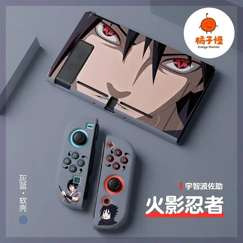Funda protectora de silicona para consola de juegos Naruto Sasuke para Nintendo Switch Oled NS Joy Con controlador accesorios de carcasa blanda de juguete