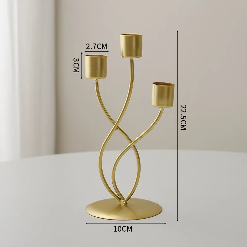 Modern Minimalist Metal Candelabra Hand Welded Candle Holder Fit Long Taper Candles Table Decor For Festival Dinner Party