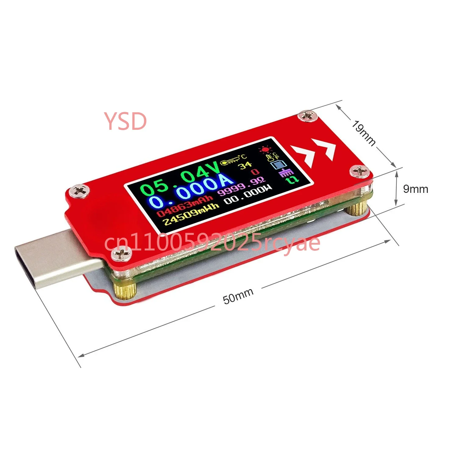TC64 color screen PD fast charging detection Type-C voltage ammeter, capacity temperature measurement tester