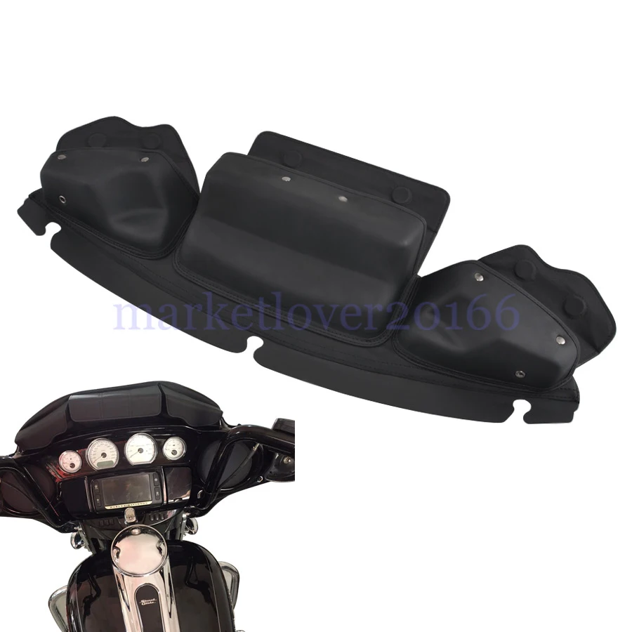 Motorcycle Fairing Pouch Windscreen Bag Windscreen Bag Fit For Harley Electra Glide Street Glide Ultra Limited Tri Glide 2014-Up