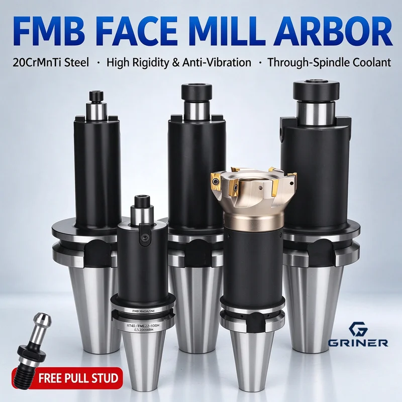 porte-outil-de-fraisage-frontal-griner-bt40fmb-a-haute-rigidite-avec-drainage-central-d'eau-pour-centre-d'usinage-cnc-porte-outil-fbm22