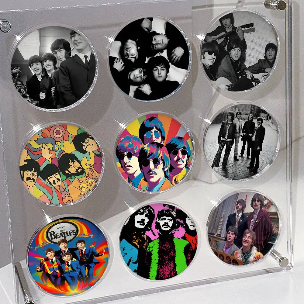 1pc Rock Band The B-Beatles Cartoon Style Badge Brooches On Backpack Decoration Round Enamel Pins For Accessorys
