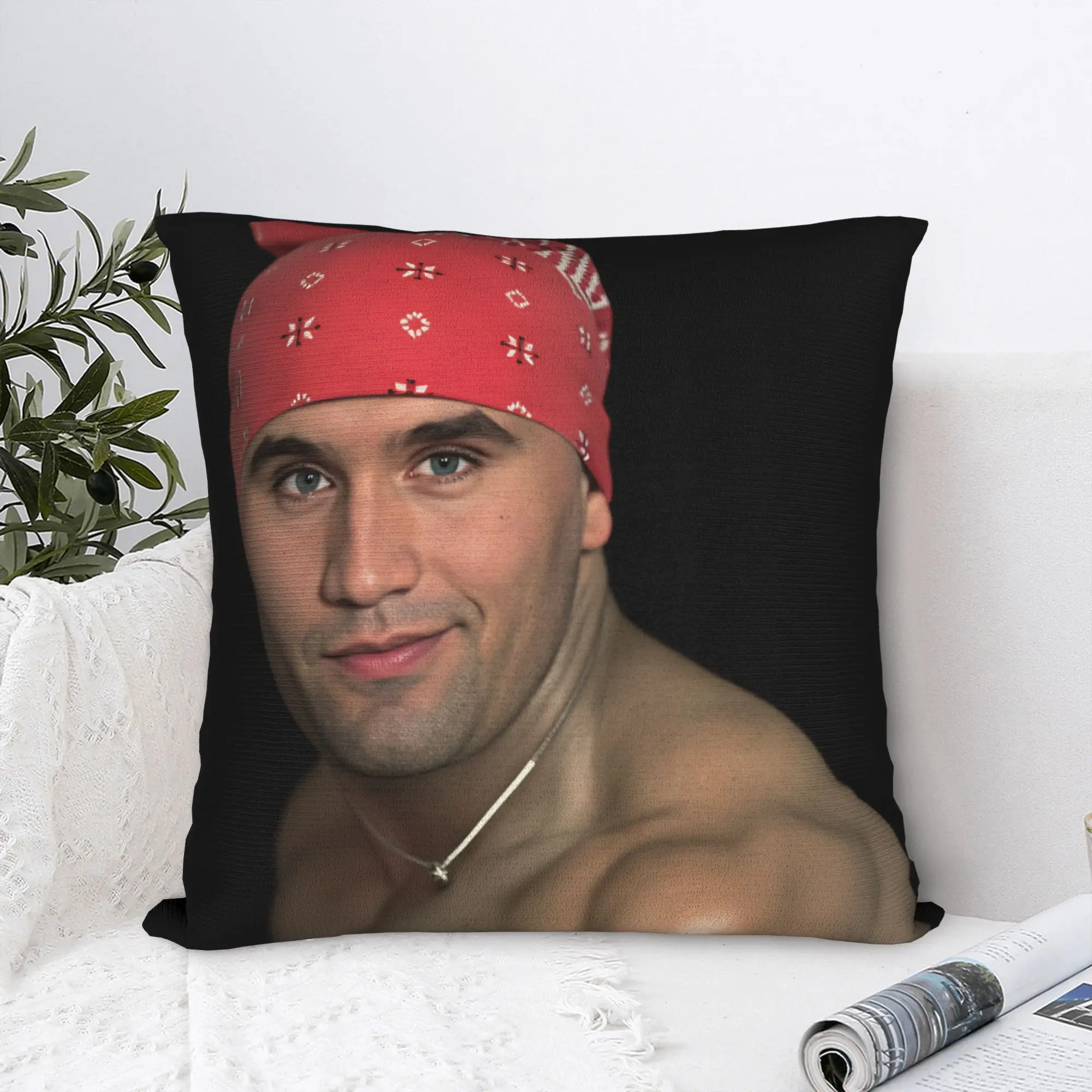Pillow Cover Funy Charlie Kirkn With Red bandana  Kawaii Pillow Case For Sofa Bedroom Home Decor Pillowcases