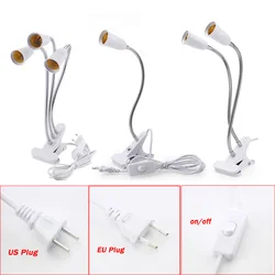 360 Degrees Flexible Desk Lamp Holder E27 Base Light Socket Gooseneck Clip-On Cable With On Off Switch for Home Plant k5