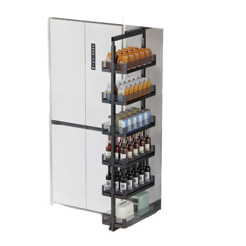 Strict Selection - High Cabinet High Deep Pull Basket Kitchen Narrow Cabinet Pull-out Type Big Monster Refrigerator Side Snack H