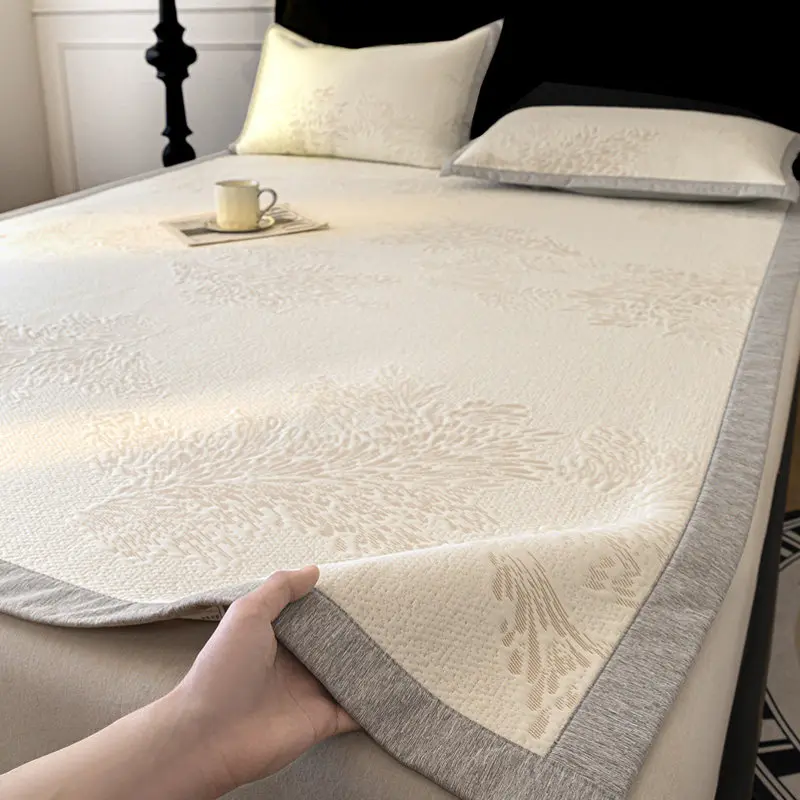 

3Pcs summer new mat summer household ice bean mat three-piece set (A cooling mat and a pair of pillowcases)