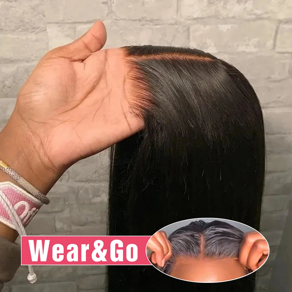 Straight Pre Cut Glueless Wig 100% Human Hair Ready To Wear And Go Pre Plucked HD Lace Wigs Real Human Hair For Women Brazilian