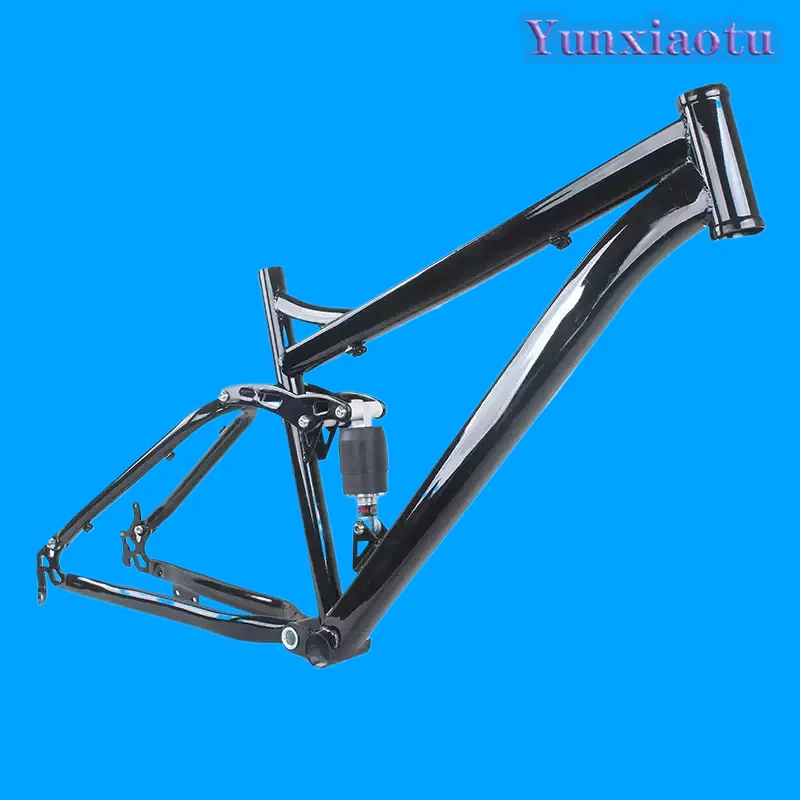 26 Inch Disc Brake Mountain Bike Frame High Carbon Steel Full Suspension Mountain Bike Frame for Trail & Commute