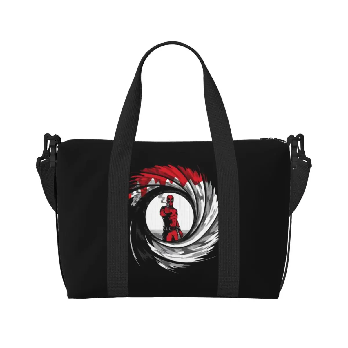 

Большая большая сумка-тоут Дэдпула на заказ, женская сумка с комиксами на плечо для покупок, тренажерного зала, пляжная дорожная сумка