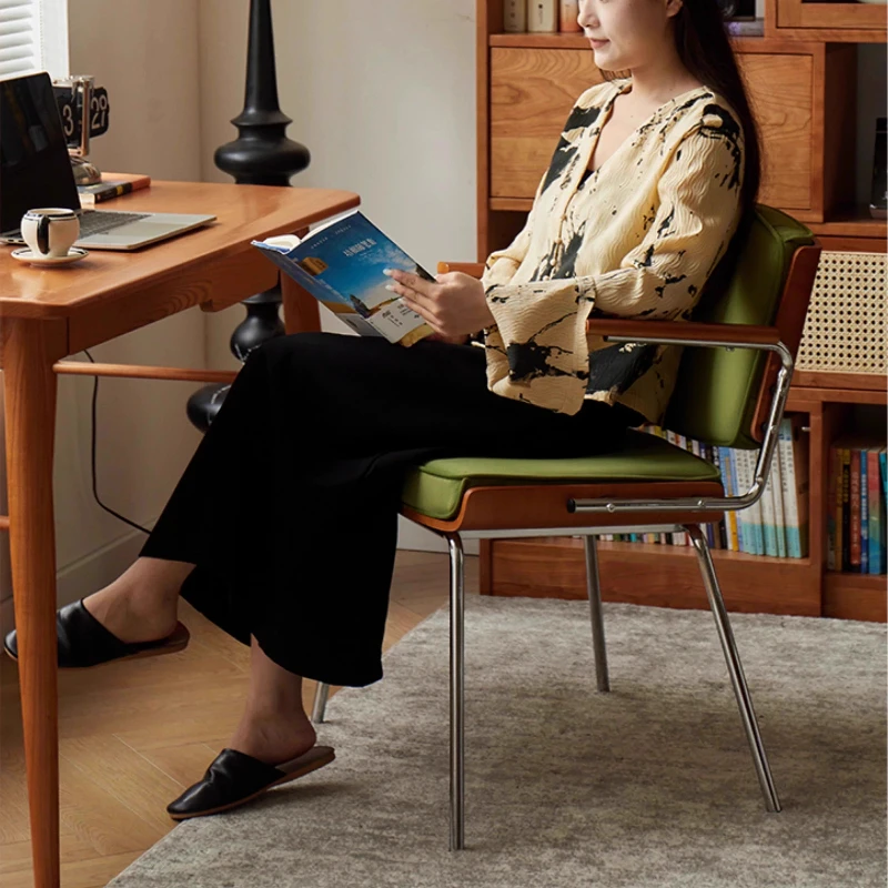 

Обеденные стулья середины века, дизайнерский стул со спинкой из цельного дерева для дома, винтажный стул для кафе, одноместный стул для кухни/ресторана