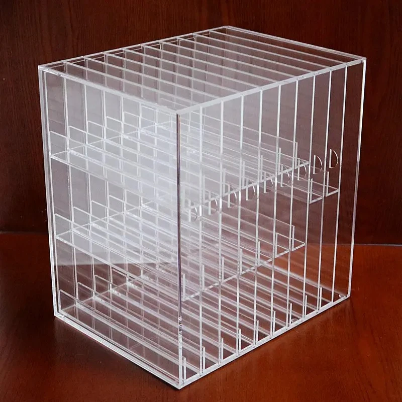 ‌Premium Acrylic Drawer Organizer - Side Sliding Makeup Storage for Eyeshadow & Compact, Clear Cosmetic Display Stand