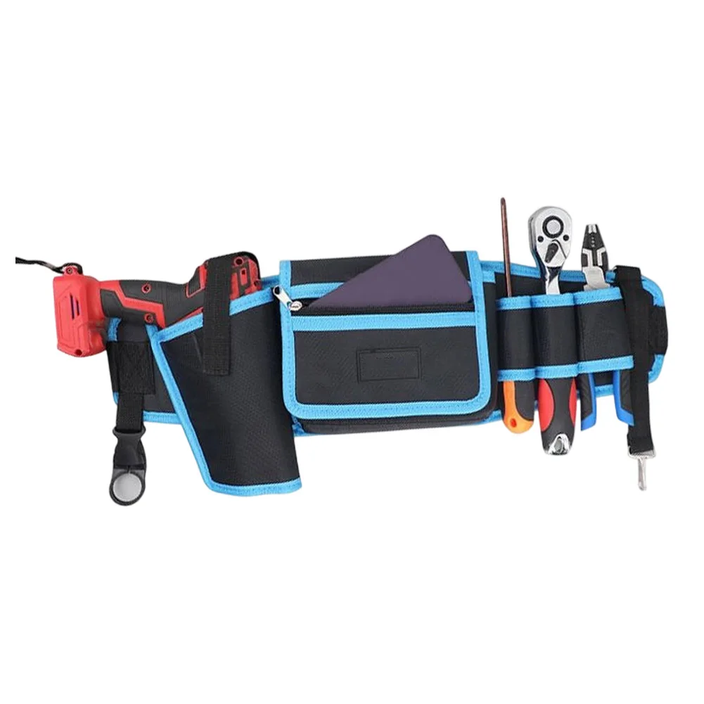 Work Tool Pouch Tool Belt For Home Repair 5 Pockets Waterproof Oxford 600D 51.18-inch Adjustable Belt Quick-release Buckle