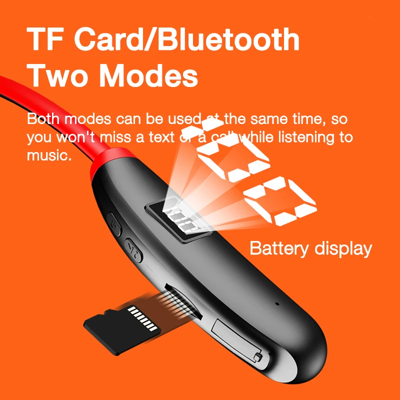 EARDECO ENC Беспроводные Bluetooth-наушники с шумоподавлением 200 часов воспроизведения Спортивные наушники с шейным ремешком Водонепроницаемые басы