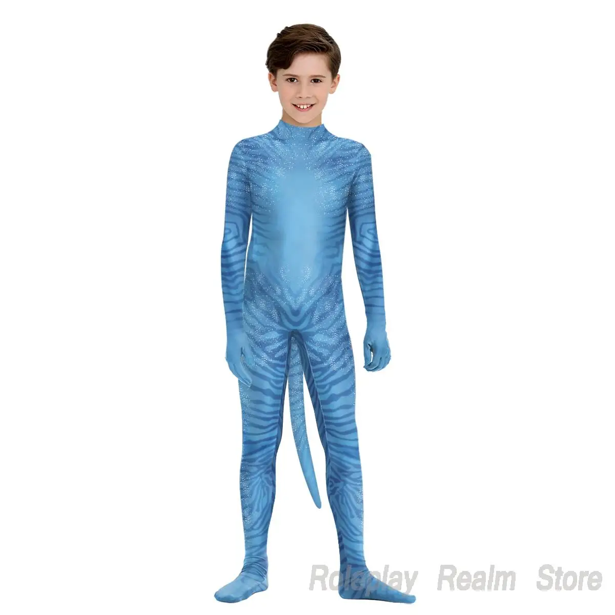 Avatar Costumes Matching Family Outfits Halloween Carnival 2025 Avatar Fire Ash Avatar 3D Print Fullbody with Tail Jumpsuits - view 2