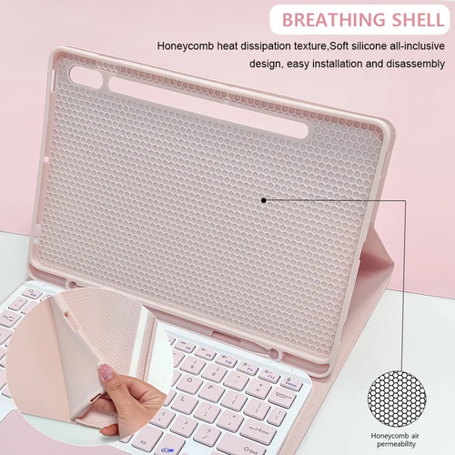 Imagen 2 del producto Funda con teclado mágico para Samsung Galaxy Tab A9 + 11 A8 10,5 S6 Lite 10,4 11 S7 S9 FE S7 S8 S9 Plus 12,4 Ultra 14,6 ratón inalámbrico