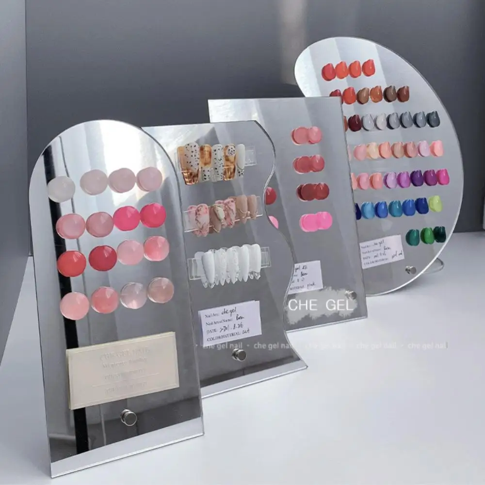 Manicure Display Racks Glass Color Card Easy To Color Display Tray Mixed Paint Board Nail Art Display Rack Acrylic Color Plate