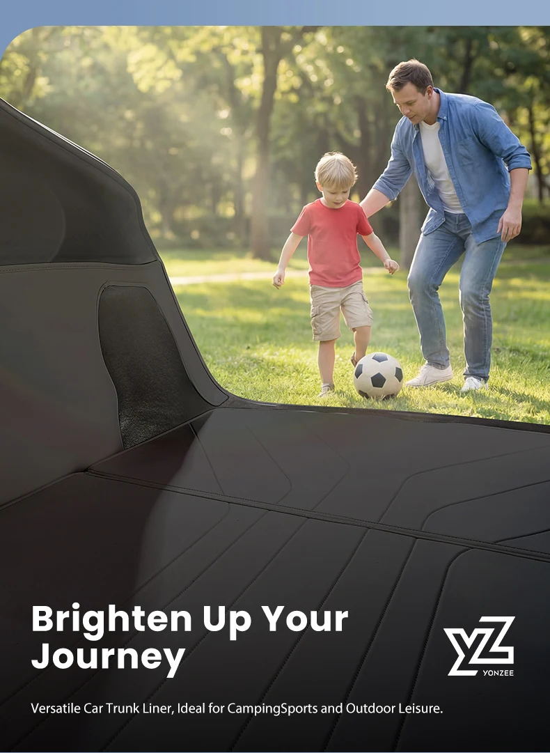 YZ Für Tesla Model Y Kofferraummatte Juniper 2025 2026 Vollflächige Leder-Kofferraummatte Laderaumauskleidung Kofferraumschutz Zubehör – Detail 9