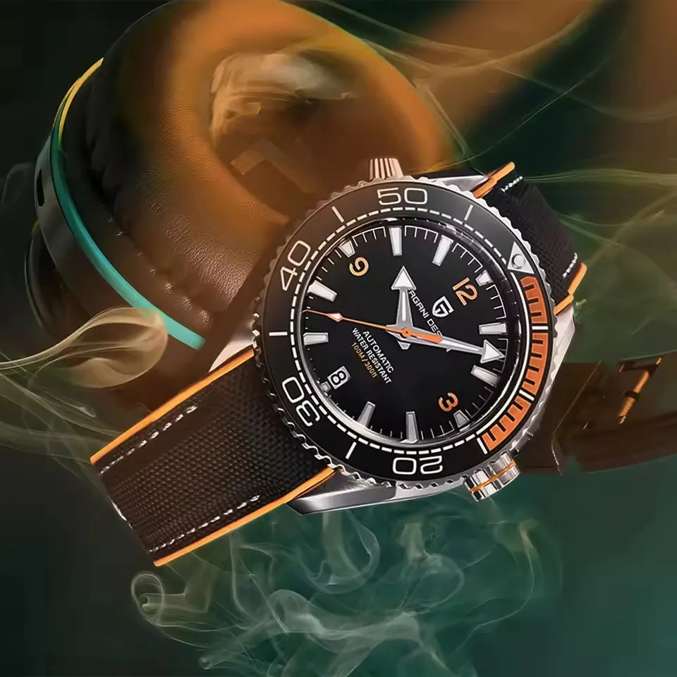 PAGANI DESIGN 42MM Klassische Luxus-Taucheruhr für Herren, Automatische Mechanische Uhr, Saphirglas, Edelstahl, Wasserdichte Uhr für Männer