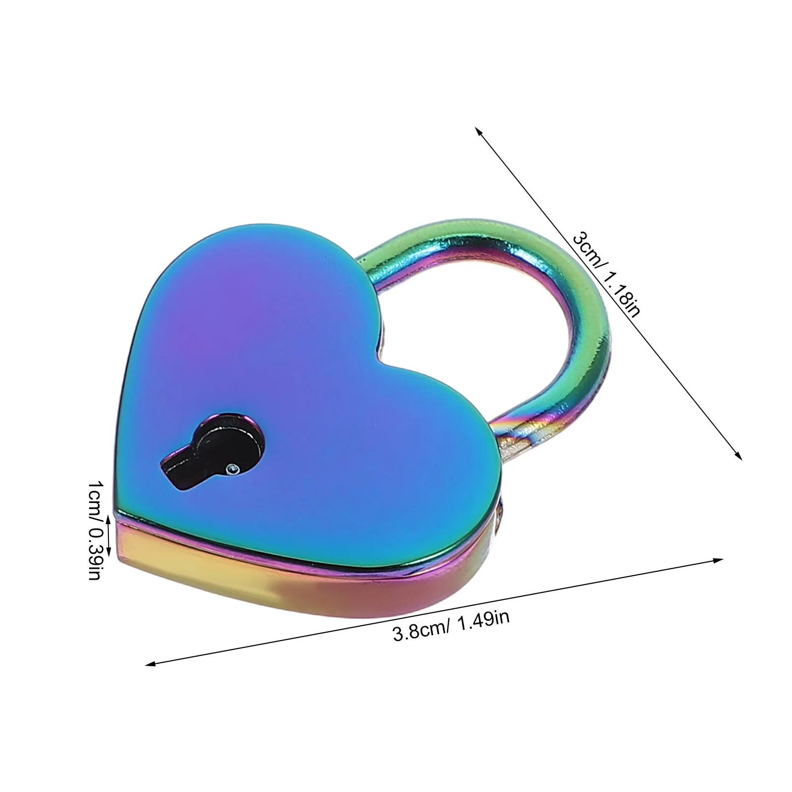 2Set Mini Heart Shaped Padlock with Key Vintage Metal Diary Book Lock Jewelry Box Cabinet Suitcase Storage Security Love Heart - view 4