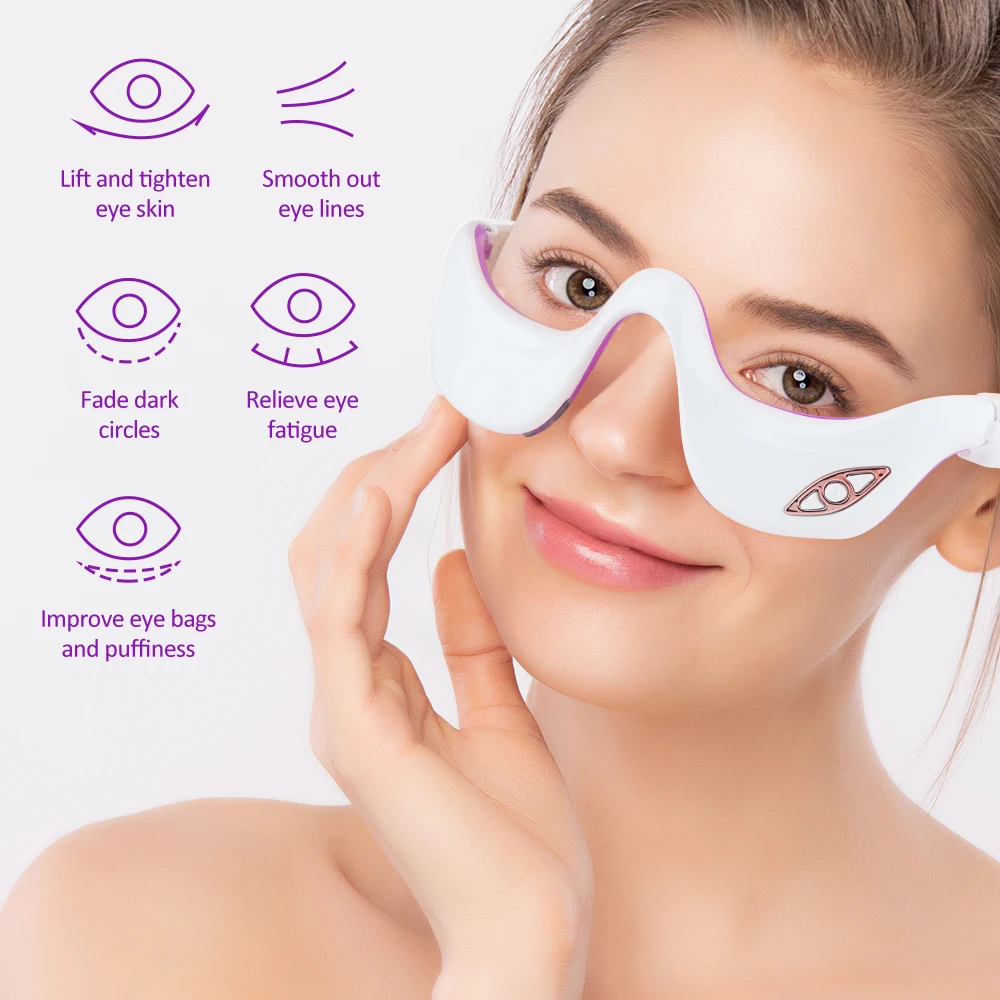 Vibration Eye Massager Hot Therapy Massage Eye Care Device For Tired Eyes Heated Goggles Dark Circles Wrinkle Fatigue Remove