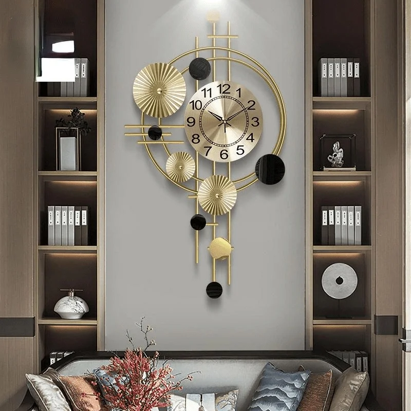 Nordic Metal Clock Modern Design Living Room Wall Home Decoration Mute Clocks Hanging