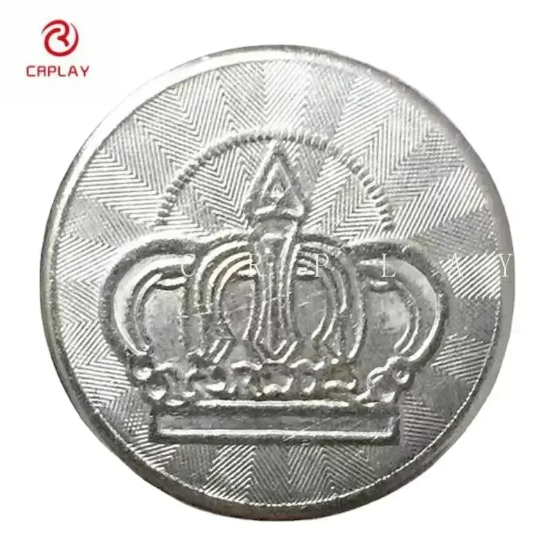 100 Customizable Crown  Tokens Per Pack, 25 * 2mm Stainless Steel, for Arcade Slot Machine Game Cabinets