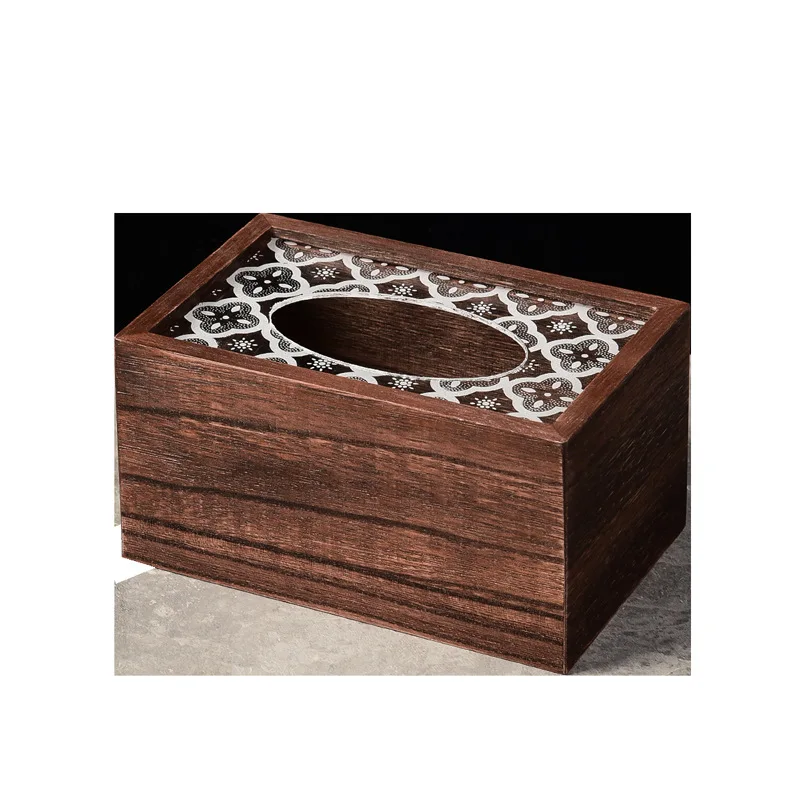 صندوق مناديل ريترو إبداعي بسيط وحديث خشبي قابل للسحب لتخزين المناديل لغرفة المعيشة المنزلية وطاولة الطعام والمطعم #5