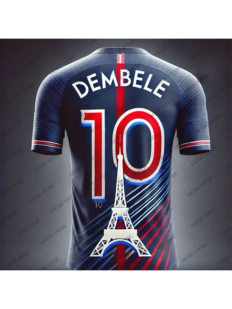2025 طبعة خاصة Dembele No.10 كرة القدم جيرسي التدريب موحدة تنفس كبيرة الحجم للجنسين التدريب التي شيرت طفل/الكبار