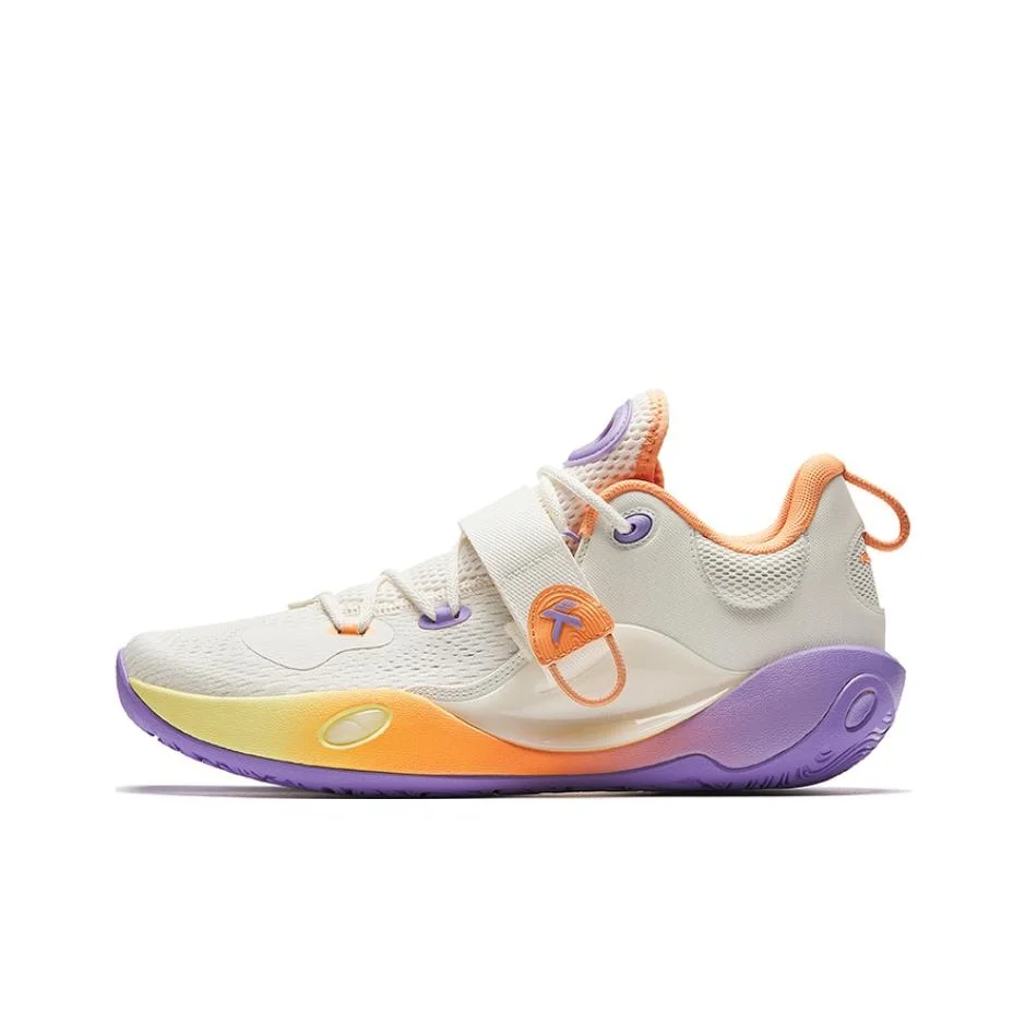 Anta Splash 6LITE Comfortable Basketball Shoes Men's Ivory White, Cloud Brocade Orange 112421608-6