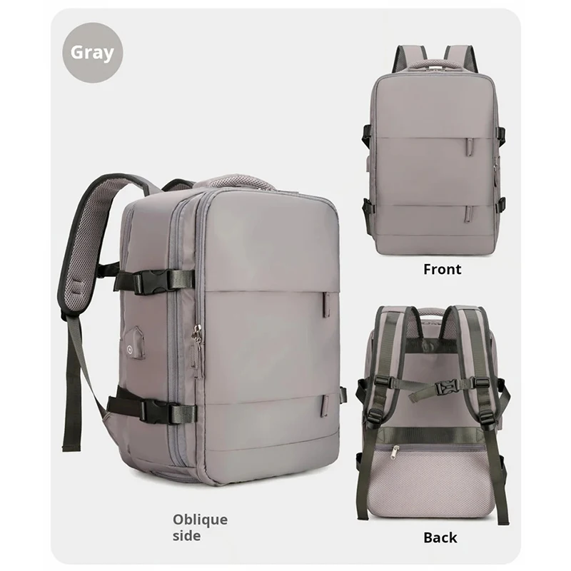 Sac à dos pour ordinateur portable pour femme, sac d\'école de chargement USB pour adolescente, sac à chaussures indépendant, sac à dos de voyage,