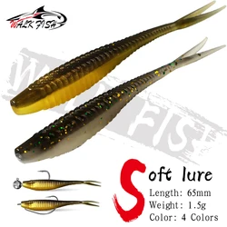 WALK FISH 10Pcs Fishing Soft Lures Silicone Bait 6.5cm 1.5g Swimbait Wobblers Bass Fishing Lures Artificial Fishing Tackle Baits