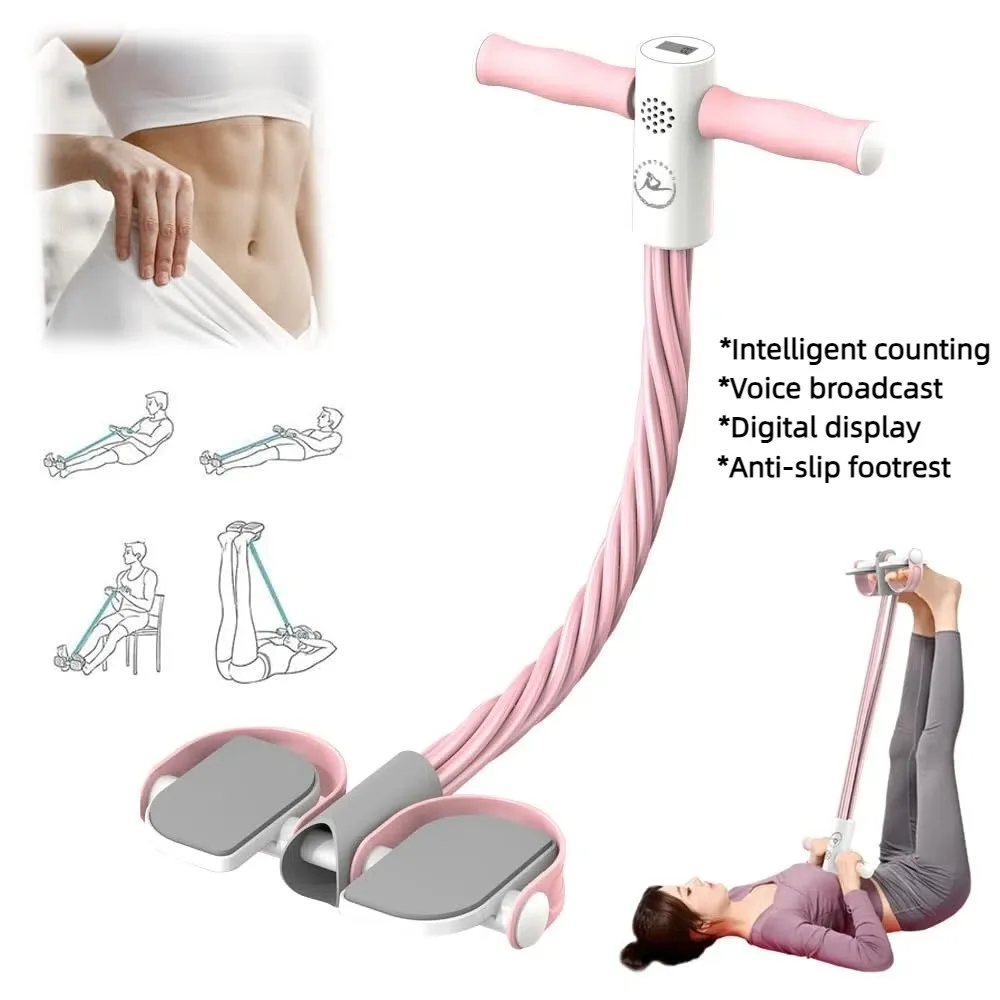 

Upgraded AI Smart Fitness Tensioner Anti-slip Voice Broadcast Pedal Tensioner with Counter 6-Tube Pedal Ankle Puller Home Gym