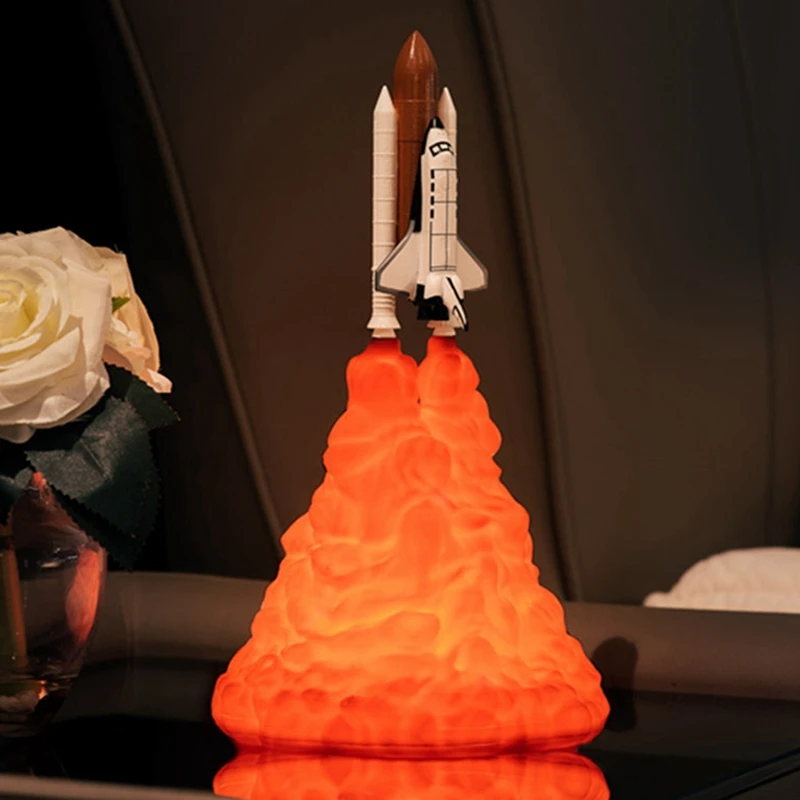 LICE-3Dプリントの宇宙船テーブルランプ,ベッドサイドランプ,LEDナイトライト,子供向けクリスマス,航空愛好家へのギフト