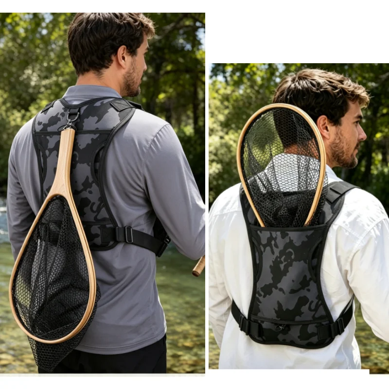 Angeln Locken Vorne Brust Weste Reise Rucksack Camping Wandern Outdoor Radfahren Bergsteigen Ausrüstung Taktische Tackle Tasche für Männer Sac – Detail 12