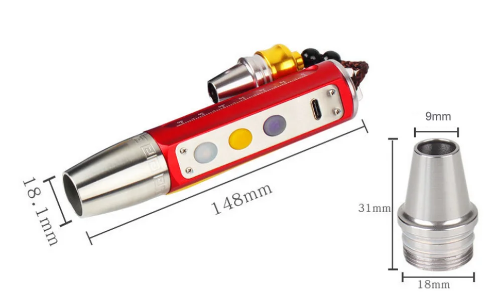 3 in 1 Jade Torch 365nm UV White Yellow Light USB Rechargeable Stainless Steel LED Gem Flashlight-tool