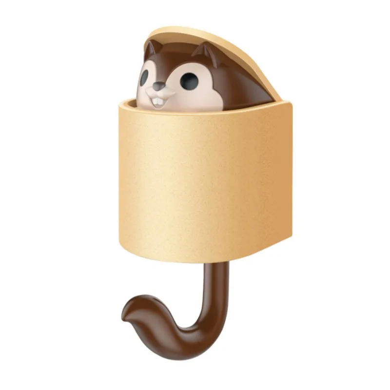 Creative Cartoon Retractable Squirrel Universal Hook 3M Viscose Storage Rack Tool Wall Clothing Coat Kitchenware Bedroom Hook