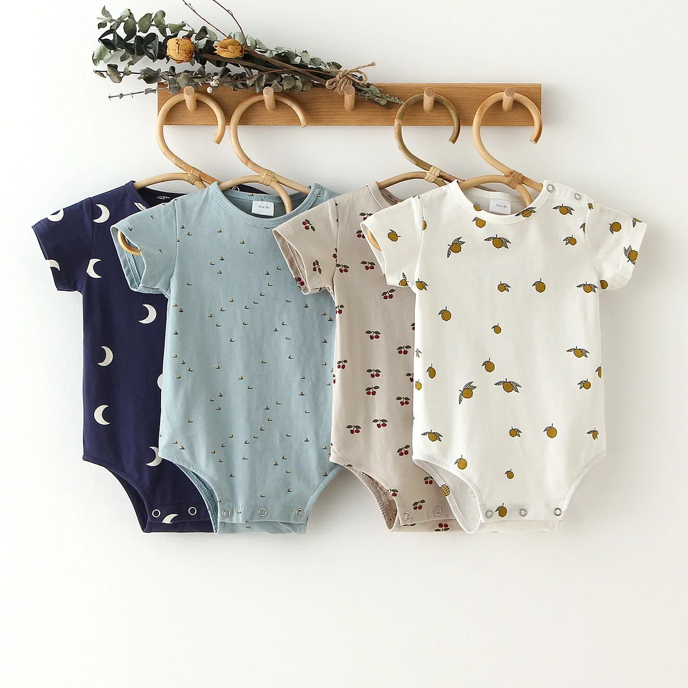 Spring Summer Baby Clothing Cotton Printed Infant Jumpsuits Newborn Long Sleeve Bodysuits